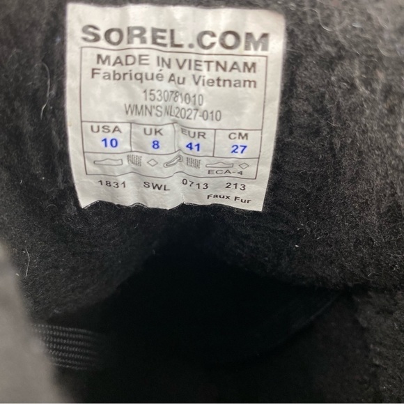 SOREL GLITTER LACEUP WINTER BOOTS COLOR BLACK SIZE 10 WOMAN - Picture 11 of 11